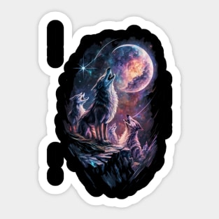 Celestial Wolf Pack Sticker